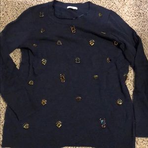 Bar III navy gem sweater navy